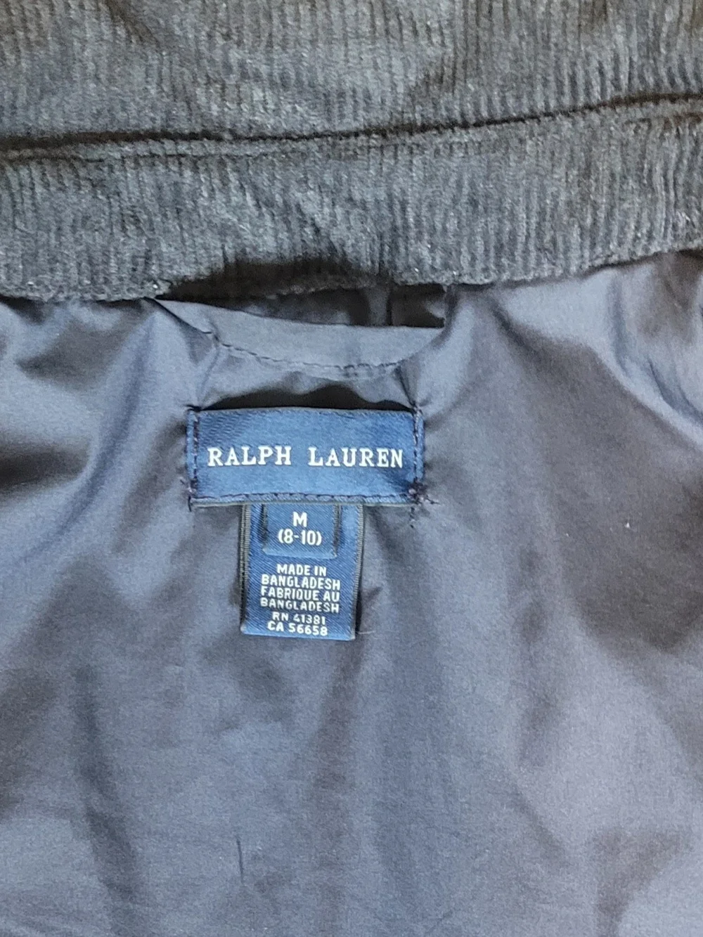 Polo Ralph Lauren Girls M 8-10 Navy Blue Quilted Peplum Barn Jacket